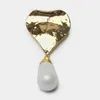 Amorita Boutique Hjärtformad Design Pearl Pendant Pin Personality Fashion Brosch