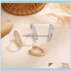 Schmuckmult Trendy Cubic Zirkonia Stud V-Type Mode Hohl einfache Ohrringe für Frauen Schmuck Hohe Qualität Geschenk Drop Lieferung 2021 2wva