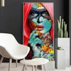 Abstract Tattooed Woman Posters and Prints Portrait Art Canvas Paintings Wall Art Pictures for Living Room Home Decor Cuadros (No Frame)
