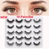 3D Faux Vison Faux Cils Cils À La Main Léger Doux 10 Styles Cils Volume Dramatique Épais Naturel Wispy Fluffy Glam Maquillage Des Yeux Outils DHL