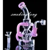 Şubat Yumurta Bong Recycler Petrol Teçhizatları nargile Shisha Percolator Bongs Duman Cam Su Boruları Heady Dab teçhizat 14mm banger