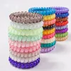 26 couleurs 6.5 cm Haute Qualité Téléphone Fil Cordon Gomme Cheveux Cravate Filles Bande Élastique Anneau Corde De Bonbons Couleur Bracelet Extensible Scrunchy