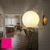 Lâmpada de parede moderna simples de ouro luxo bola de vidro luz iluminação para bedside quarto entrada varanda corredor corredor home decoração