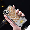 Luxus Bling Glitter Sparkle Rhombus Muster Hüllen Crystal Striple Full Diamond Bumper TPU PC Cover für iPhone 12 Mini 11 Pro XR XS Max X 8 7 6 SE2