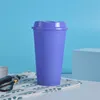 Tumblers 16oz Теплоец изменяющиеся Чашки 5 Цвета Для набора Прямая питьевая колба Plastic Sippy Cup Portable Бутылка для воды на море GWF11430