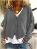 Dzianiny Batwing Rękaw Podgrupowane Cardigans Kobiety Jesień Zimowy Przycisk Plus Size Khaki Cardigans Casual Topy 210415