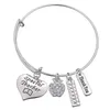 Love Inspire Teach White Crystal Apple Righello Bracciale Ciondolo in acciaio inossidabile Braccialetto Gioielli Regalo Insegnante Amico DLH204