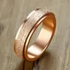 2021 New Fashion Spinner Ring for Women Men Rose Gold Color Stainless Steel Rotatable Matte Ring Wholesale