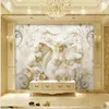 Europäische Wandbilder Tapete für Wohnzimmer Klassische Poesie 3D Marmor Wallpaper Hilfsgrund Hintergrund Wand