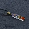 Yoga 7 Chakra orgone Energy Healing Pendant Bar Halsband naturliga stenhalsband för kvinnor mode smycken will och sandy