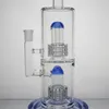 3 Color 12 Inches Glass Bong Straight Tube Hookahs with Double Tyre Percolator