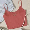 2021 kleidung Bustier Kleidung Für Y2k Korsett Sexy Tank Crop Top Frauen Einfarbig T-shirts Sommer Tops Schwarze Ärmellose Tops neue Y0622