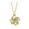 Pendant Necklaces Zircon Rotating Windmill Necklace Exquisite Crystal Comfy Piercing Fashion Jewelry Free