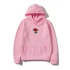 Harajuku hoodie sweatshirt män mode streetwear rosa blomma utskrift hoodies tops pullover mens hoody hooded tröja kläder y0804