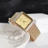 ساعة Wristwatches Trend Trend Rhinestone Ladies Conner Women Gold Alloy Bracelet Women