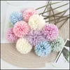 Festivo Partido Suprimentos Jardim Decorativo Flores Grinaldas 6 pcs Seda Artificial Hydrangea Flor Simation Bola Crisântemo Daisy Home Deco