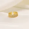 Anelli rotondi con pietre color oro giallo 14 carati Pave Wide CUT CZ Cocktail Eternity Ring Size open + GIFT BOX BAND FASHION