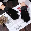 black cashmere gloves womens