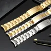 Watch Bands 316L Stainless Steel Watchband 20mm 21mm Mens Klockor Strap Solid Metal Band För Armband Fold Buckle