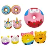 Donuts Unicornio Juguetes de descompresión Squishy Squeeze Toy Alivio del estrés Alta calidad Pellizco suave Novedad para niños