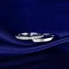 Simples Anel Anel Um par de S925 Sterling Silver Anings Simples Men's Simulation Diamond Wedding