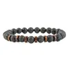 8 mm schwarzes ￖl Diffusor Lava Gestein Perlenstrang Armband Holzperlen Armb￤nder f￼r Frauen M￤nner Mode Schmuck Will und Sandy