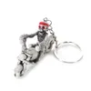 Keychains Motorbike Skull Skeleton Charm Rubber Keychain Car Purse Bag Accessories Keys Holder Keyring NIN668Keychains