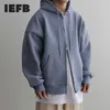 IEFB Korean Hooded Zipper Sweatshirts Style Jackor Herr Loose Sportkläder Höst Mode Lös Stor Storlek 9Y6281 211013