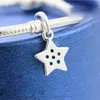 Perlina con pendente a forma di stella luminosa in argento sterling 925 adatta a braccialetti con ciondoli per gioielli stile Pandora europeo