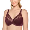 Soutien-gorge en dentelle de beauté pour femmes, plus la taille des soutiens-gorge minimiseur non rembourrés pleine figure Bralette à armatures 210623