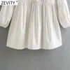 Zevity Kobiety Sweet Agaric Ruffles O Neck Koronki Szydełka Patchwork Koszula Sukienka Kobiece Chic Pleys Party Vestido Odzież DS4928 210603