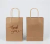 Winkelen Draagtas Afdrukken Logo Simple Gift Kraft Papieren Tas Dank u Kraftpapier Tote Zak 15 * 8 * 21cm 1237 V2