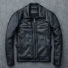 Männer Rindsleder Mantel männer Echte Leder Jacke Vintage Stil Mann Leder Kleidung Motorrad Biker Jacken 211008