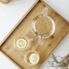 1L/1,8L Bule de chá grande transparente de vidro borosilicato resistente ao calor Conjunto de chá para frutas Chaleira Utensílios para escritório Ferramenta para casa