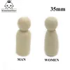 50pcs Men Woman Mixed Plain Blank Natural Wood People Peg Dolls Unpainted Figures Wedding Cake Family Christmas Gift 211106