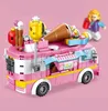 Kit di furgone per auto per camion dei gelati di montaggio 12 in 1, kit di blocchi di costruzione di modello, giocattolo per ragazza