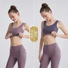 Dubbelzijdige sport ondergoed yoga outfits vrouwen vest tank tops twee-kleuren traceless uit één stuk U-vormige verzamelde running fitness ademend yoga bh