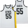 NCAA Iowa Hawkeyes Basquete 55 Luka Garza College Men Men Pure Cotton Team Marinha Azul Branco Amarelo Respirável