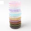 Women Girl Rubber Hair Rope Elastic Hairbands Headband Spiral Shape Coil HairTies Headwear Telephone Wire Line HairAccessories LLS425-WLL