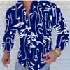 Heren Casual Shirts 2021 Punk Stijl Zijde Satijn Digital Printing Mannelijke Slim Fit Lange Mouwen Bloemenprint Party Shirt Tops