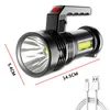 Latarki Pochodnie LED Silne Light Right Przenośne USB Rechargeable Handheld Reflektor Odkryty Camping wbudowany bateria