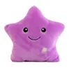 Colorful luminous star pillow plush doll toy built-in LED lamp sofa decoration pillows Valentine day gift kids toys