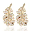 رائعة الأزياء ورقة عشيق السيدات أقراط الزفاف حلق المجوهرات في 2 ألوان الذهبي الفضة ear1003