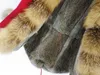 Fashion women's real rabbit fur lining winter jacket coat natural collar hooded long parkas outwear DHL 5-7 Days 211008