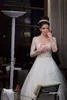 2021 Принцесса линия свадебные платья Очаровательные свадебные платья иллюзия без спинки кружева с длинным рукавом.
