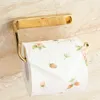 Guld toalettpapper hållare badrum toalettrull pappershållare badrum tillbehör enkel design en hand tår 210720
