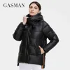 Gasman Sale Women's Winter Down Jackor Short Fashion Casual Personality Tie Kvinnor Coat Vattentät Hooded Parka 2191 211216