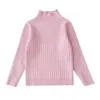 2-12 Baby Kids Turtleneck Tröja för tjejer Pojkar Kläder Barnens mjuka ullstickade tröjor Pullover 211201