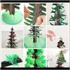 Decorazioni Forniture festive Giardino15Cm Fai da te Magic Growing Tree Regalo di Natale Giocattolo Casa Decorazione di festa di Natale Puntelli Mini1 Consegna di goccia 2021