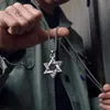 Heren ketting mode zeshoekige ster hiphop roestvrij staal hanger kettingen persoonlijkheid trui ketting metalen sieraden cadeau